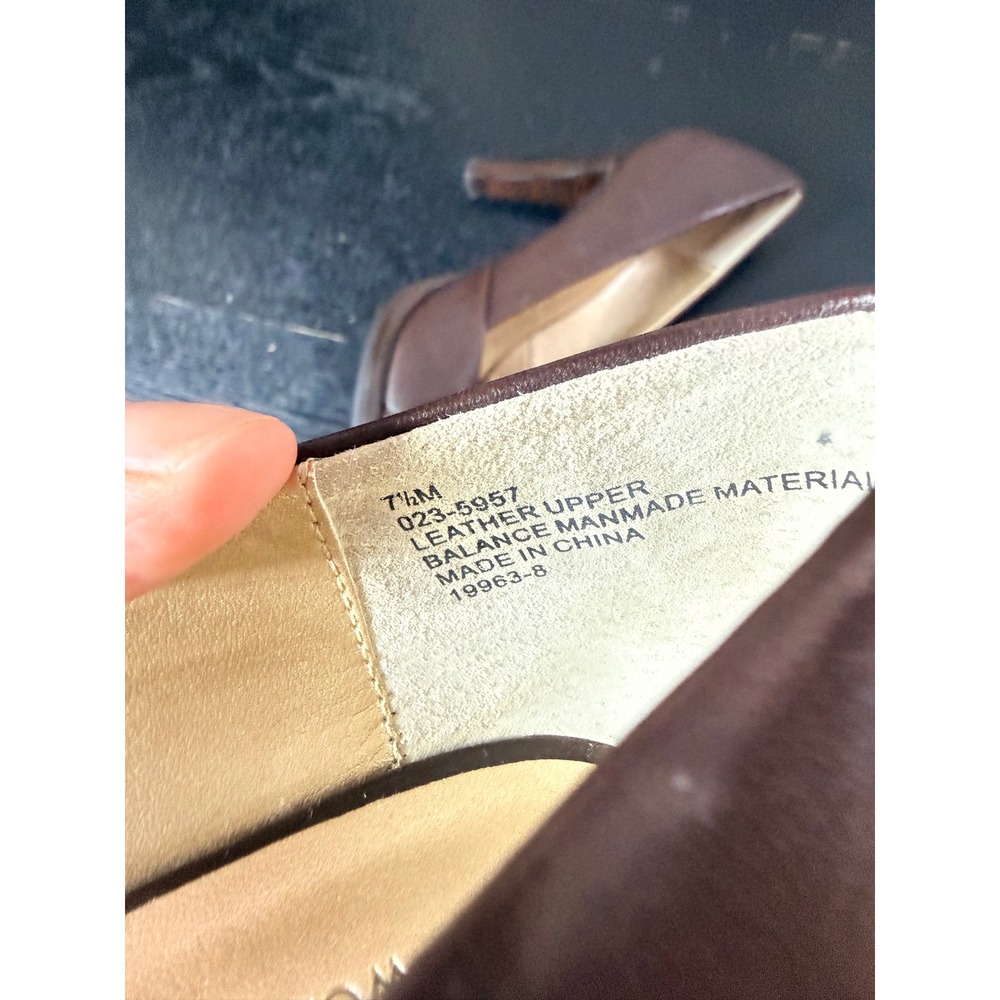 Worthington Womens Brown Leather Peep Toe Platform Pumps High Heels Size 7.5 - Picture 9 of 10